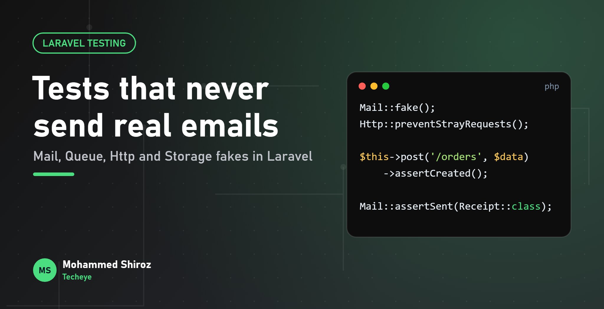 Laravel Testing With Fakes: Mail, Queue, Http, Storage and Notifications