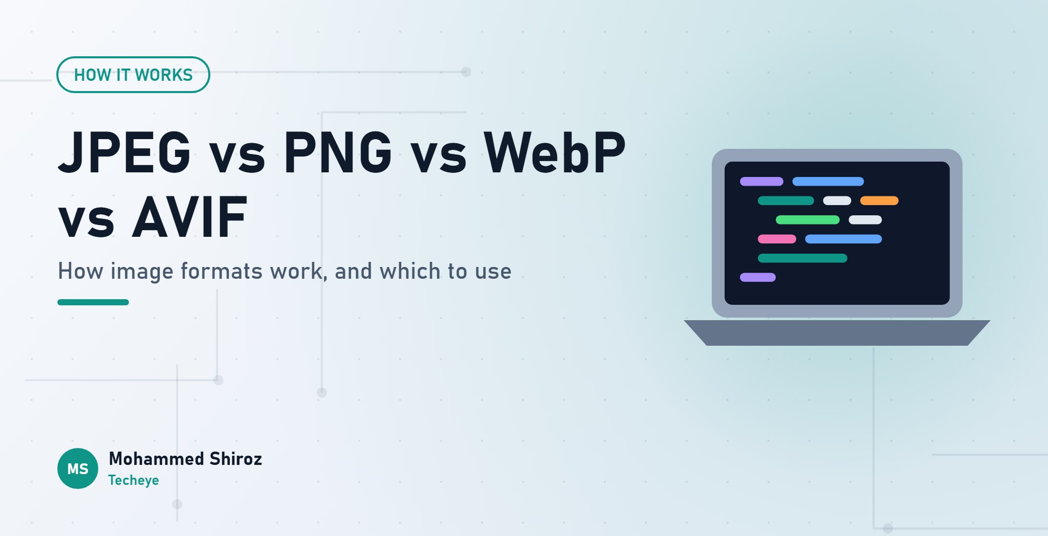 How Image Formats Work: JPEG, PNG, WebP and AVIF Explained